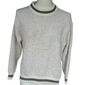 Portobello by Grace C Men's Crewneck Cream & Tan Heavyweight Sweater